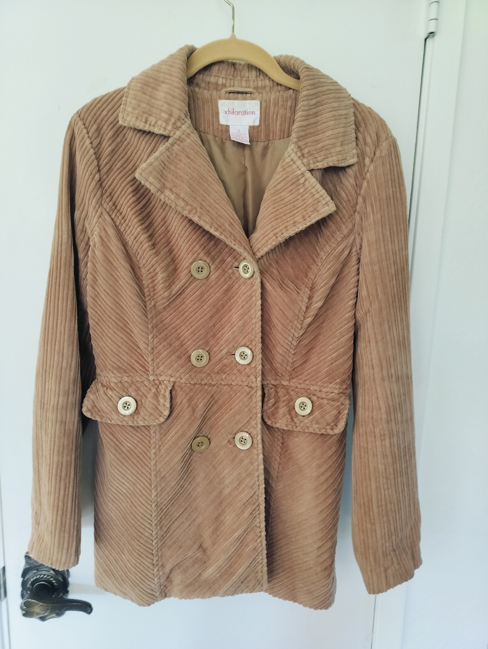 Xhilaration Y2k Double-Breasted Corduroy Jacket Caramel Size Small 100% Cotton